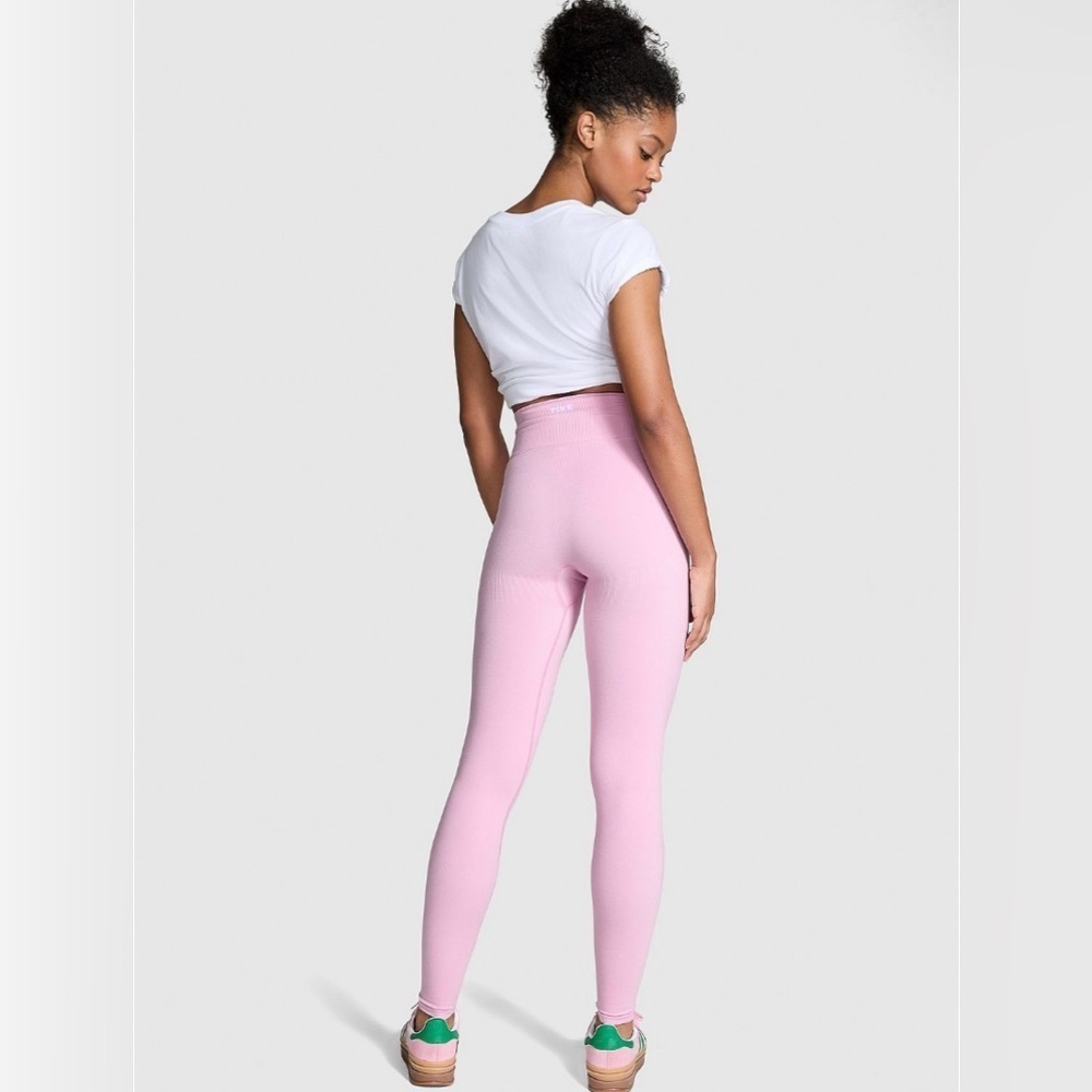 PINK Winter Seamless Classic Leggings Size S Pink Poodle NWT Stretchy - Picture 4 of 8